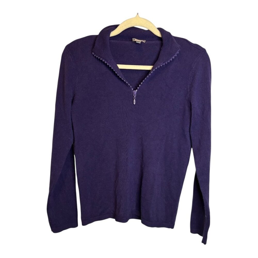 Chico's Sweater Women's Size Small‎ 1/4 Zip Purple Chicos 0
